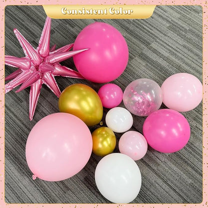 Pink White Gold Balloon Garland Arch Kit - Image 6
