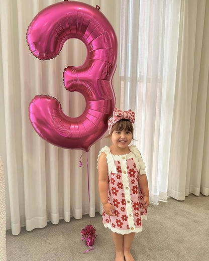8 Balloon - Pink Birthday Number Balloons, 40 Inch Decorations Men Women | Pink - Image 8