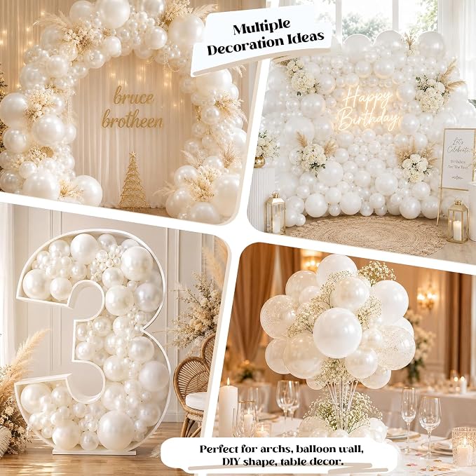 Pearl White Balloons - Image 4