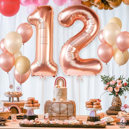 KatchOn, Rose Gold Number 12 Balloon - Image 7