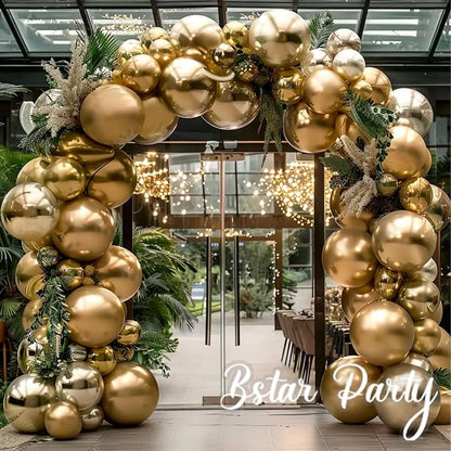 Chrome Metallic Gold Balloon Garland Arch Kit | Different Sizes Gold Balloons - Image 6