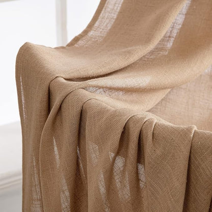 MIULEE Brown Linen Curtains 52x72 Inch - Image 6