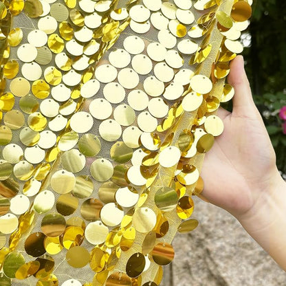 9FTx10FT Gold Sequin Backdrop Large, 1 Panel | Glitter Sparkle, Photography - Image 4