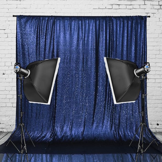Eternal Beauty Navy Blue 3mm Sequin Backdrop 4x7 Ft - Image 7