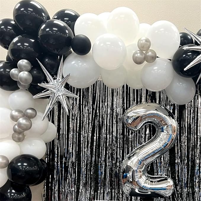 40 Inch Silver Large Numbers Balloons 5, Self Inflating Digit 5 Helium Balloons - Image 8
