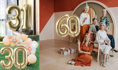 Light Gold Number 37 Balloon 40in White Gold 37 Foil Mylar Digital Balloon | - Image 2