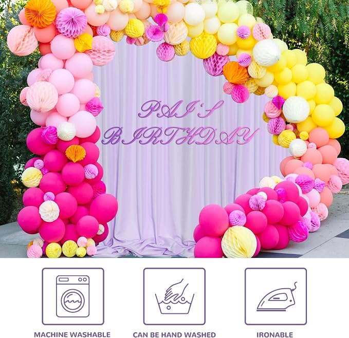 Lavender Backdrop Curtain for Parties Wedding Light Purple Background Curtains - Image 5