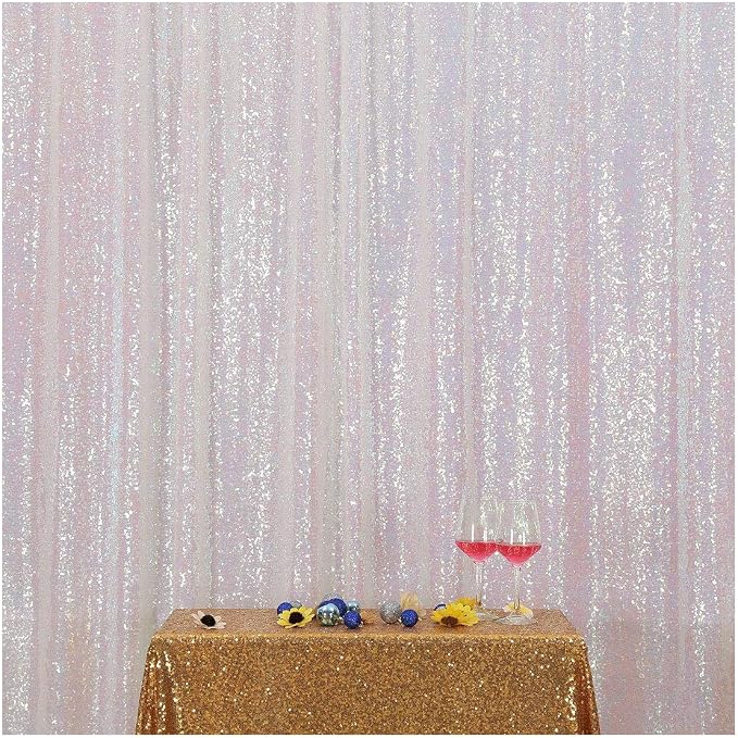 Poise3EHome 6FT x 6FT Iridescent Sequin Photography Backdrop Curtain by Poise3EHome