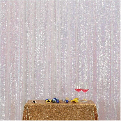Poise3EHome 8FT x 8FT Iridescent Sequin Photography Backdrop Curtain by Poise3EHome