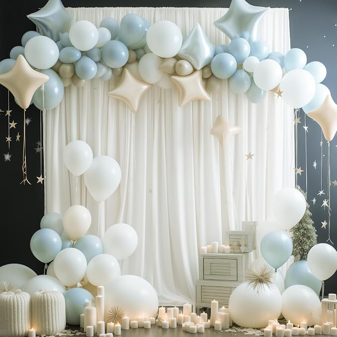 Asee'm Ivory Backdrop Curtains Drapes - Image 5