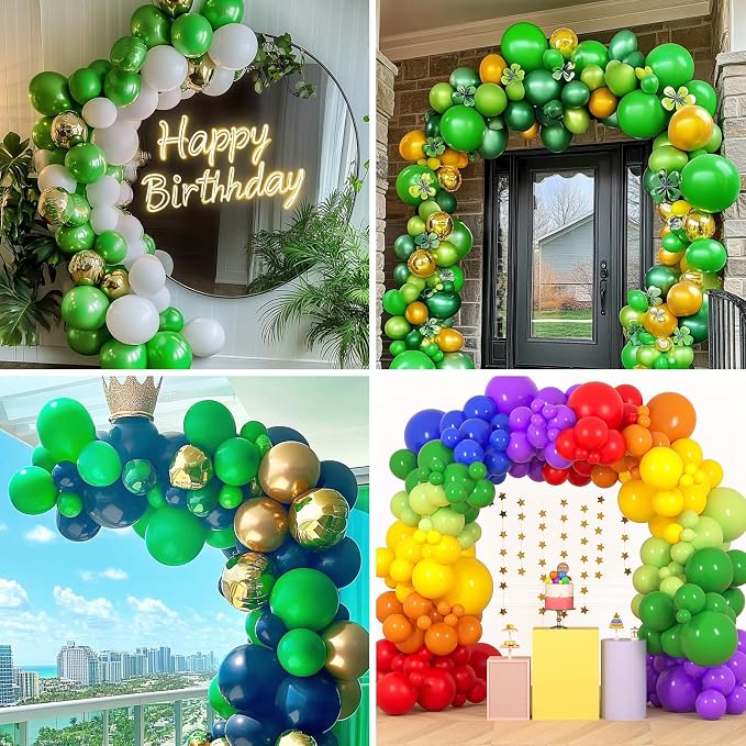 RUBFAC Green Balloons Different Sizes 18 12 10 5 Inch Balloon Arch 129pcs | - Image 5