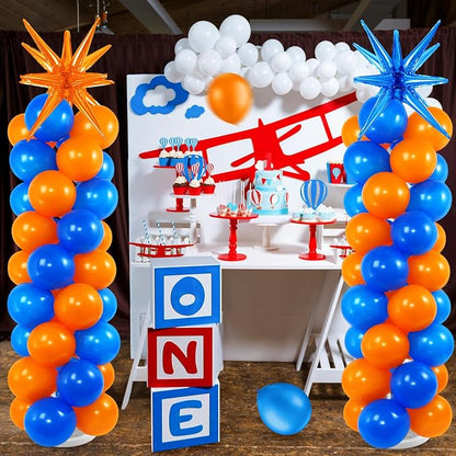 2 Set Blue Orange Toy Inspired Cartoon Balloon Column Stand Kit - Image 3