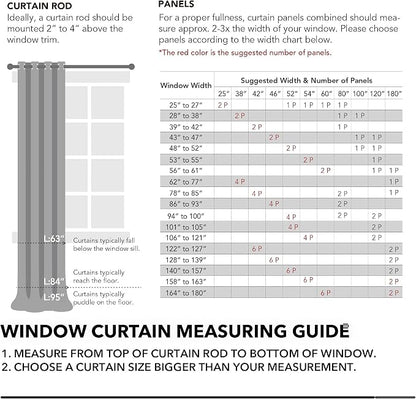 Deconovo Living Room Curtains 54 Inches Long, Thermal Insulated, Room Darkening - Image 7