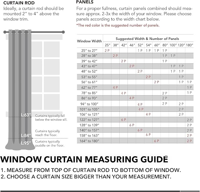 Deconovo Living Room Curtains 45 Inches Long, Thermal Insulated, Room Darkening - Image 7