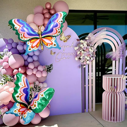 44" Giant Rainbow Butterfly Foil Balloons, Big Multicolor Butterfly Inflatable - Image 6