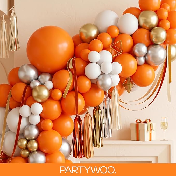 PartyWoo Orange Balloons 99pcs Different Sizes of 36 18 12 10 5 Inch Matte Fall - Image 8