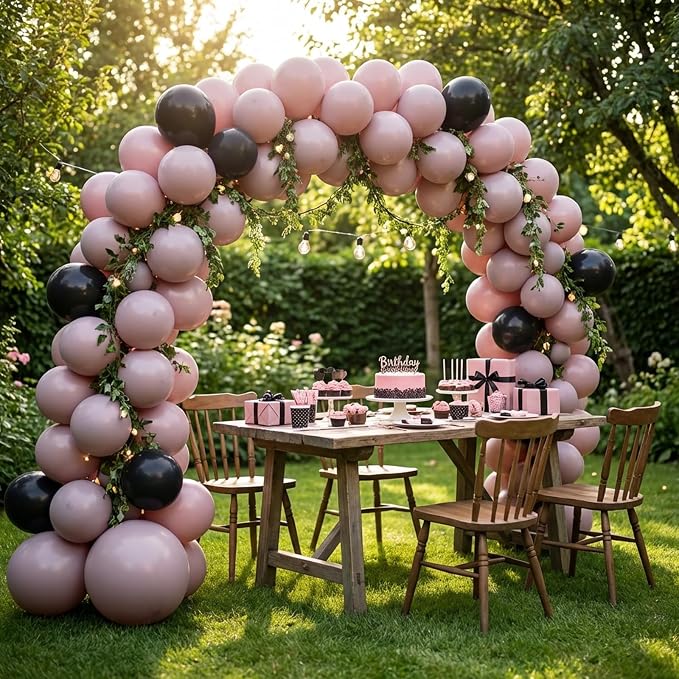 RUBFAC 135pcs Dusty Pink Balloons, Latex Boho Blush Pink Balloon Different - Image 8