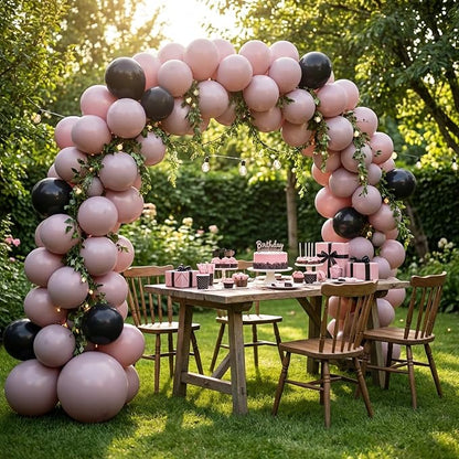 RUBFAC 135pcs Dusty Pink Balloons, Latex Boho Blush Pink Balloon Different - Image 8