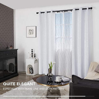 Deconovo Living Room Curtains 90 Inches Long, Thermal Insulated, Room Darkening - Image 3