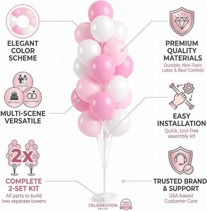 HIINS Baby Pink Chrome Balloon Column Kit Set of 2 - Image 5