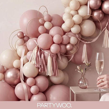 PartyWoo Dusty Pink Balloons 120pcs Lilac Pink Color 18 12 10 5 Inch | 18 12 10 - Image 8