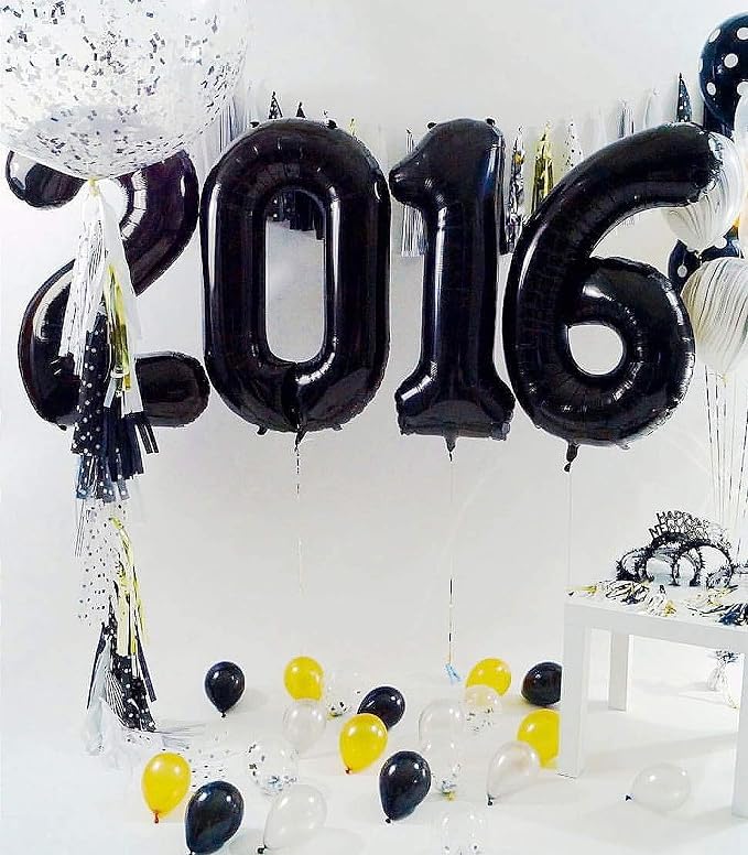 40 Inch Black 60 Number Balloons Giant Jumbo Huge 60 Foil Mylar Helium Number - Image 3