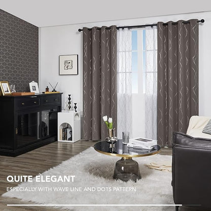 Deconovo Living Room Curtains 108 Inch Long, Thermal Insulated, Room Darkening - Image 8