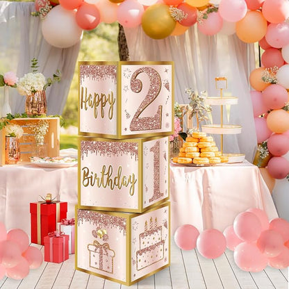 Guiruiy 3Pcs 21st Birthday Decorations Balloon Gift Boxes - Image 5