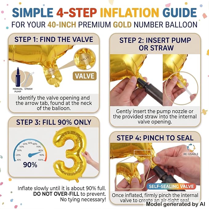40 Inch Gold Number 15 Foil Balloon - Image 5