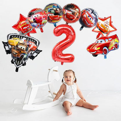 9 Pcs Car Theme Happy Birthday Decorations, Cute Cartoons Party Decorations - Image 5
