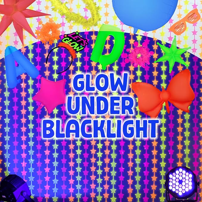 Mega-L Glow in The Dark Party Supplies, 40 Inch Yellow Number 4 Balloon | Glow - Image 3