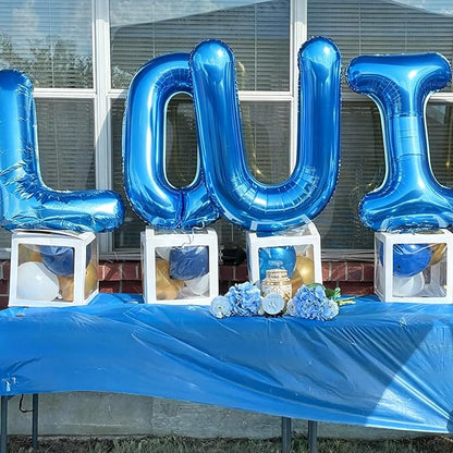 Letter S Balloon 40 Inch Blue, Giant Alphabet Foil Balloon, Big Mylar Party - Image 2