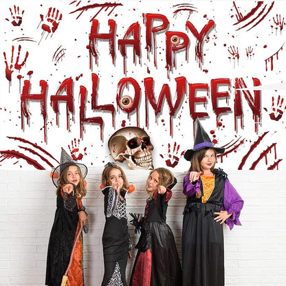 Red Happy Halloween Backdrop Banner Photography Background - Image 5