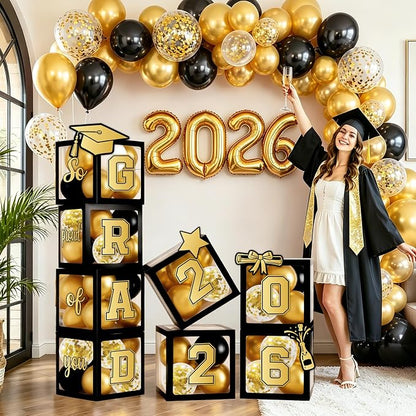 2026 Graduation Balloon Boxes Decorations – Clear Balloon Box Stack - Image 8