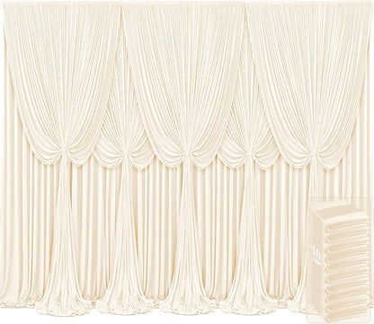 10 Panels Champagne Backdrop Curtains by Tao-GePartyDecorations