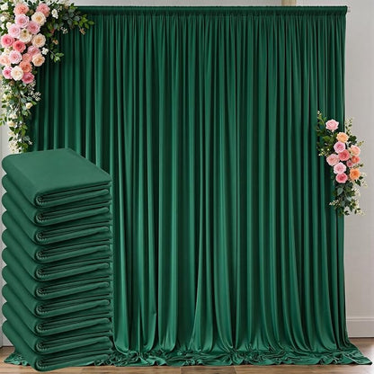 50 ft x 10 ft Wrinkle Free Hunter Green Backdrop Curtain by Outpain