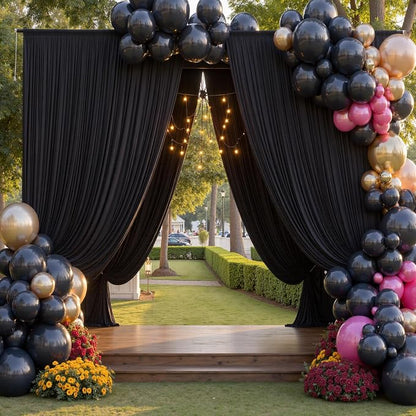 40×14ft Wrinkle Free Black Backdrop Curtain - Image 7