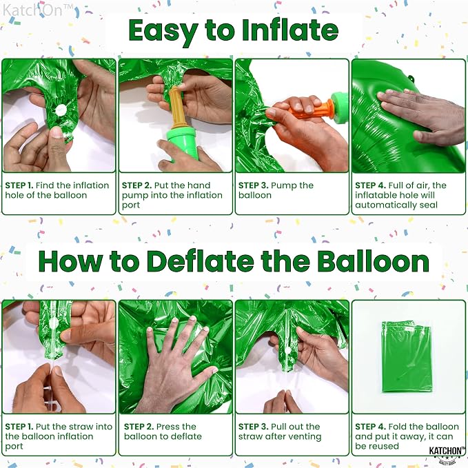 KatchOn Dark Green Number 7 Balloon 40 Inch, 7th Birthday Balloon | Happy - Image 3
