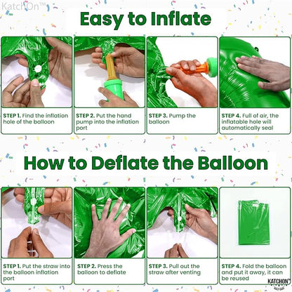 KatchOn Dark Green Number 7 Balloon 40 Inch, 7th Birthday Balloon | Happy - Image 3