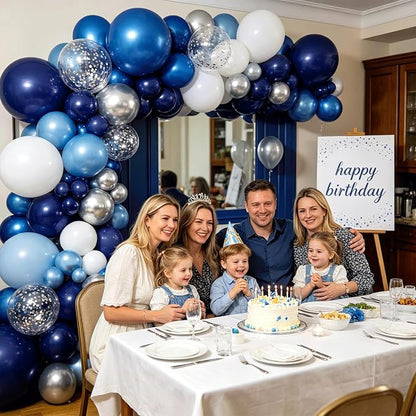 Blue White Silver Balloon Arch Kit, - Image 6