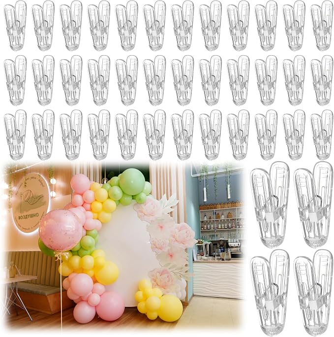 LemonRoad 40 Pack Balloon Arch Clips Plastic Spring Clamps 2.4 Inch Heavy Duty by Unknown