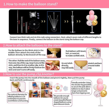 4 Sets Pink Gold Confetti Balloons Centerpieces - Image 3