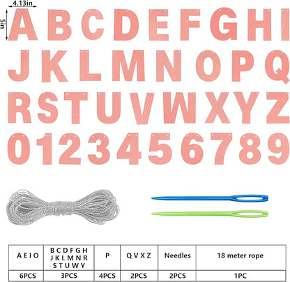 DIY Banner Kit with Letters Glitter Banner Letters Customizable Birthday - Image 2