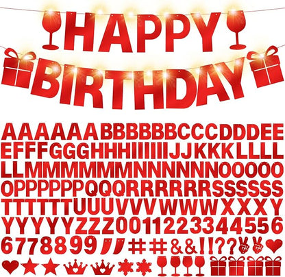 175Pcs DIY Glitter Customizable Banner Kit Custom Banner Happy Birthday DIY by WELITTCON