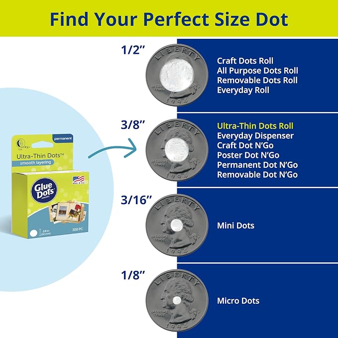 Glue Dots Clear Dot Roll, Ultra Thin .375" 300/Pkg - Image 5