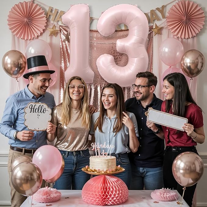 Pastel Pink 13 Balloons Numbers - Image 6