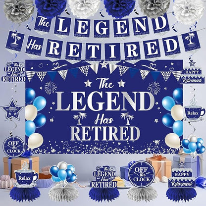 Blue Silver Retirement Party Decorations - Image 4