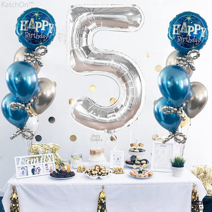 KatchOn Silver 5 Balloon Number 40 Inch | 5th Birthday Decorations, 5 Mylar - Image 7
