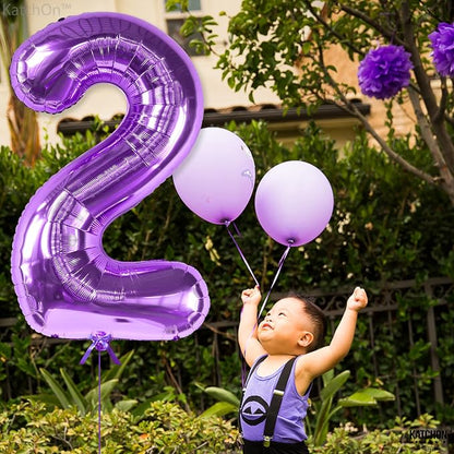 KatchOn Purple Number 2 Balloon 40 Inch 2nd Birthday Decorations - Image 5