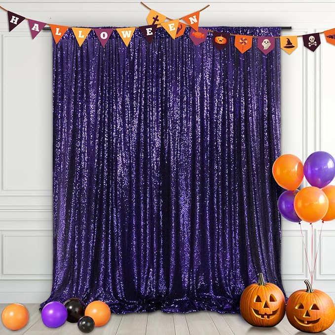 Eternal Beauty Purple 3mm Sequin Backdrop 7x7 Ft - Image 2